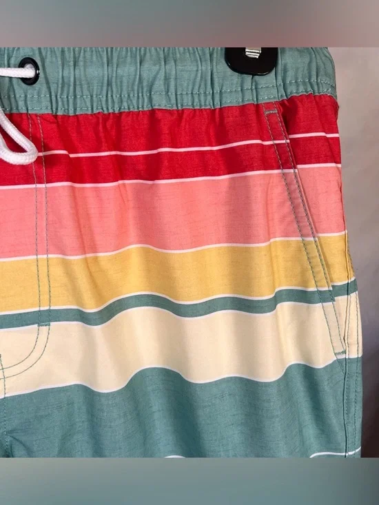 Ezekiel Men's Stripe Board Shorts Mint Green/Multicolor Stripes 34 Beach Pool - Picture 4 of 8